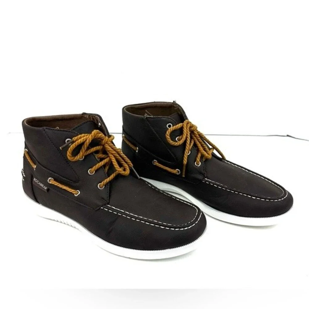 RocaWear Brown High Top Loafers Men Sz 9.5